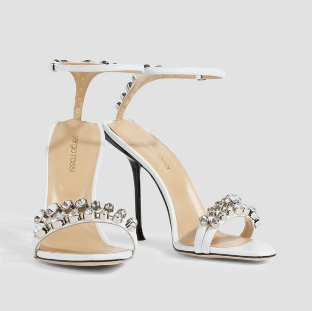 SERGIO ROSSI Sr Milano 105 crystal-embellished leather sandals